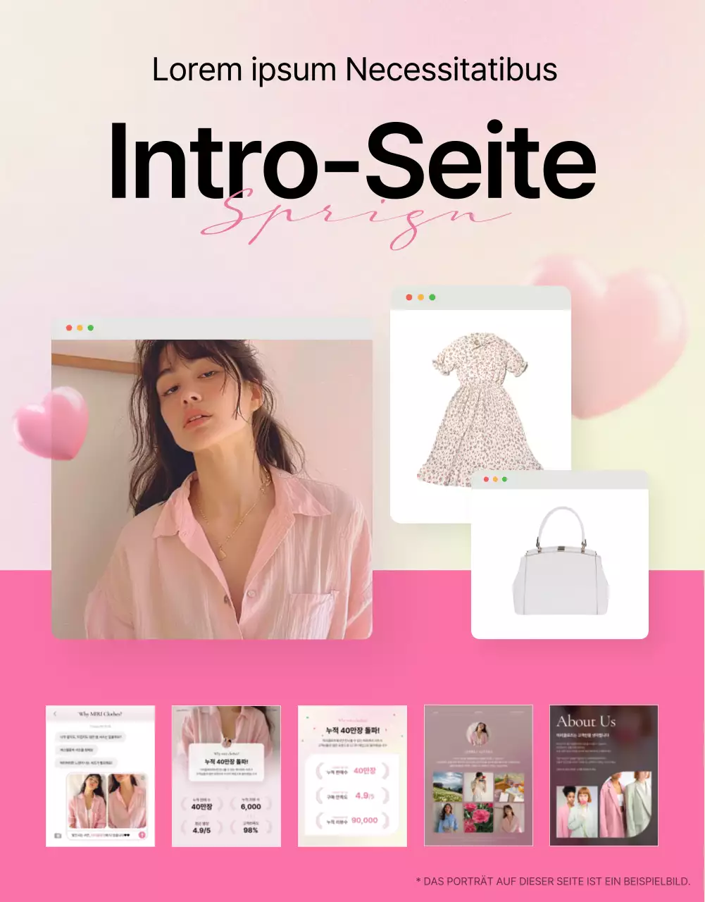 Fördern Sie ein trendiges Modedetail Intro in Rosa