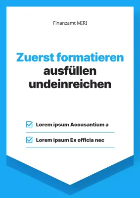 Einfache öffentliche Bekanntmachungen des Finanzamtes in blau