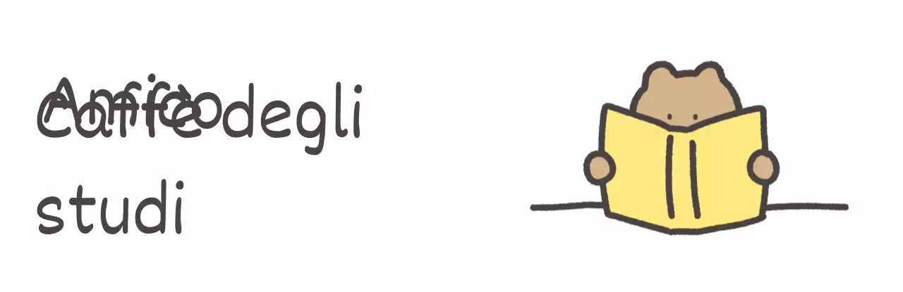 Simpatico caffè studio con un orso che legge un libro