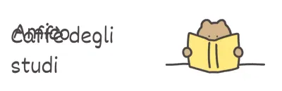 Simpatico caffè studio con un orso che legge un libro