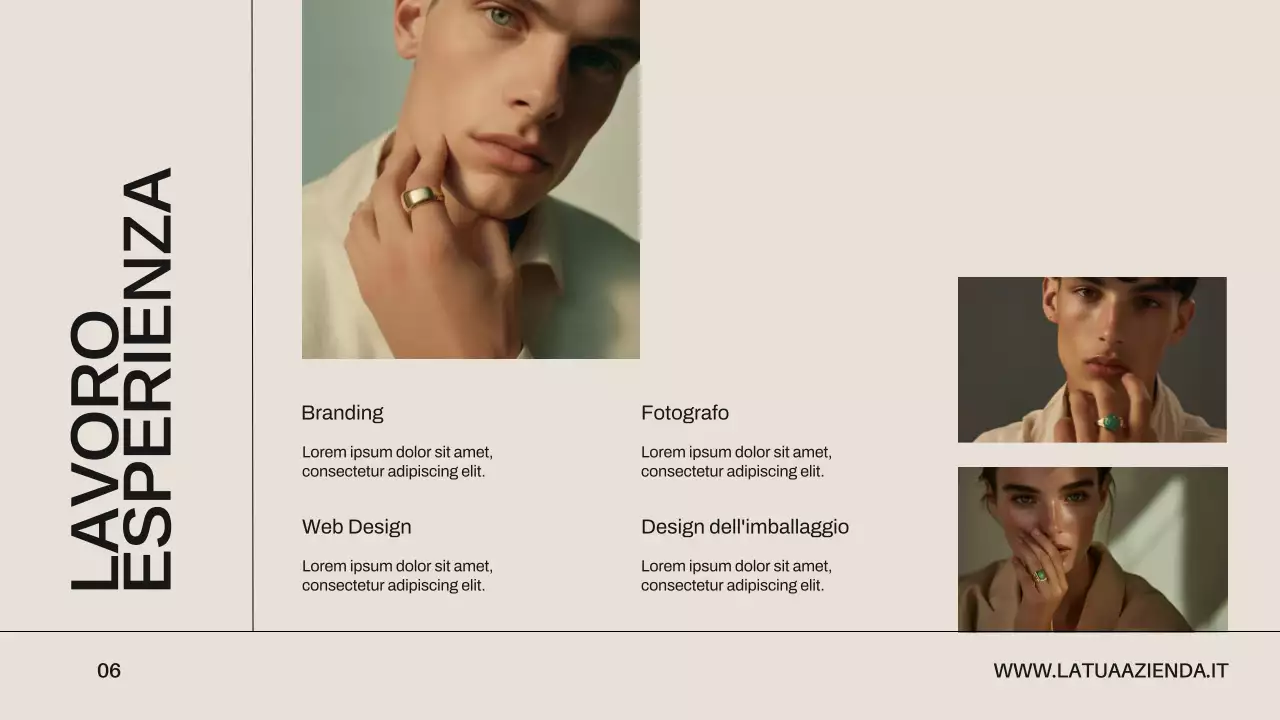 Portafoglio di design creativo minimalista beige e nero