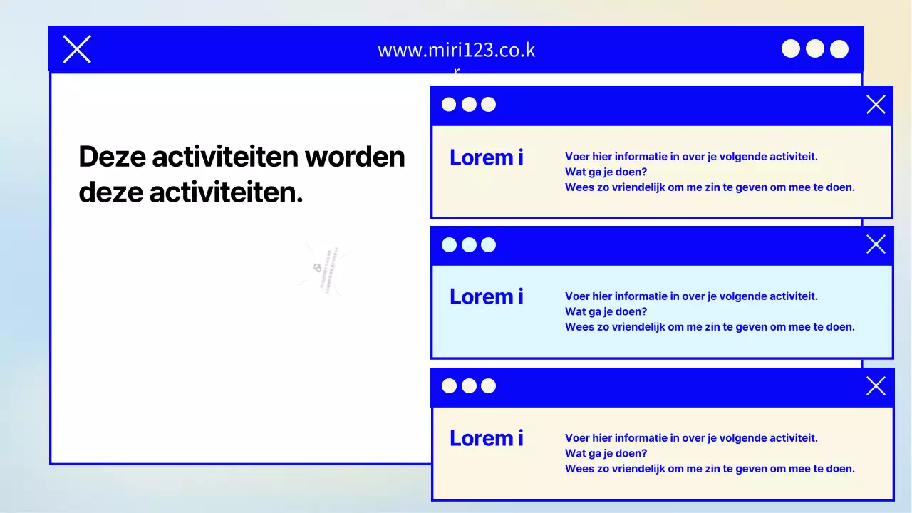 Een eenvoudige, marineblauwe en gele wervingsbrief