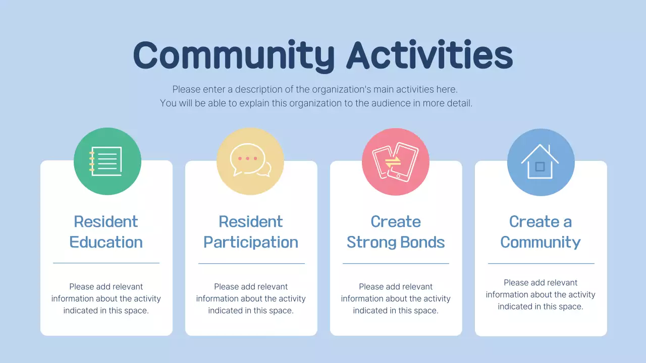 블루 모던 커뮤니티 초대 프레젠테이션