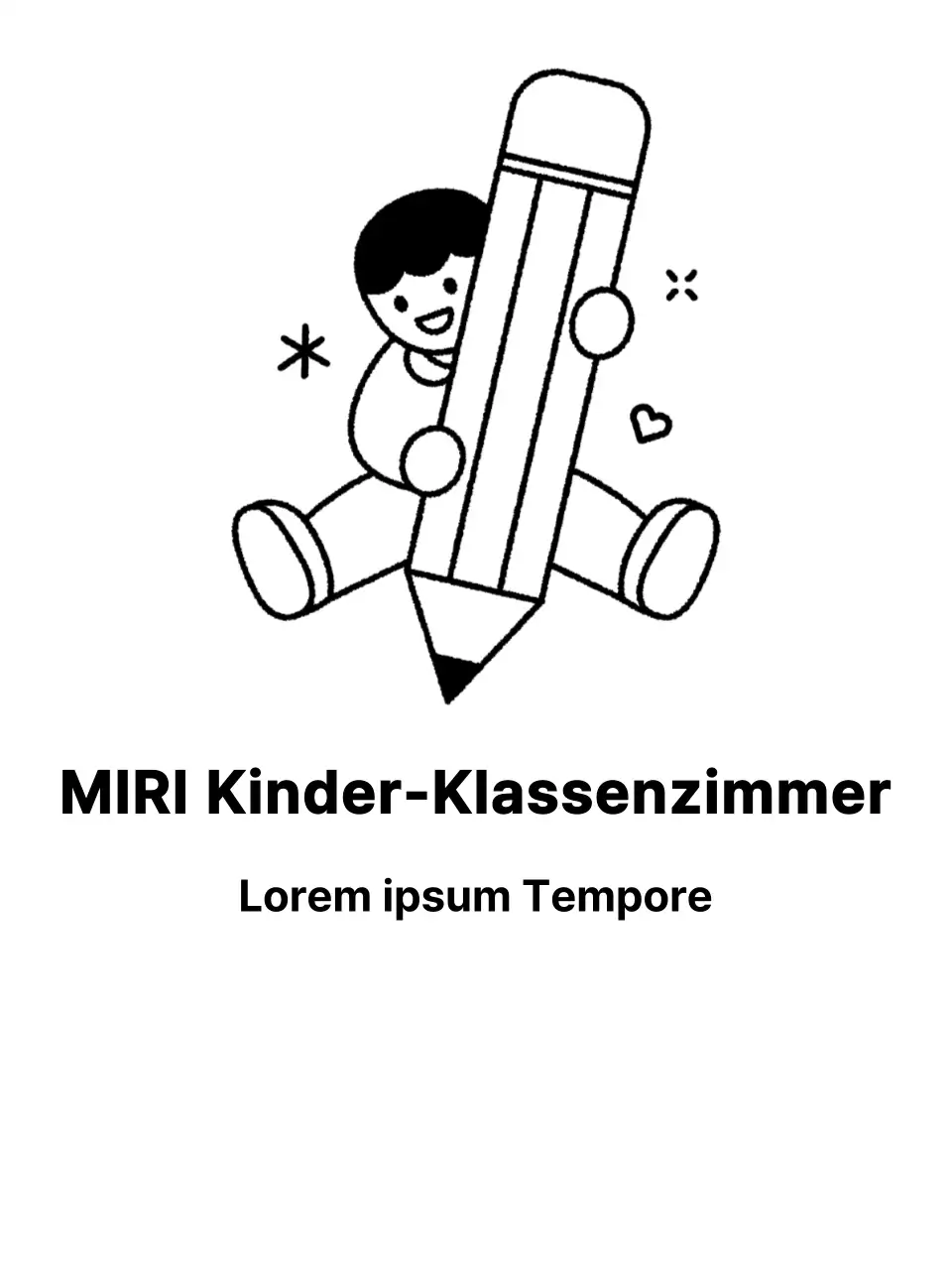 Werbedesign für eine Akademie mit einem Kind, das einen Bleistift hält