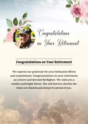 Beige Floral Retirement Card Poster