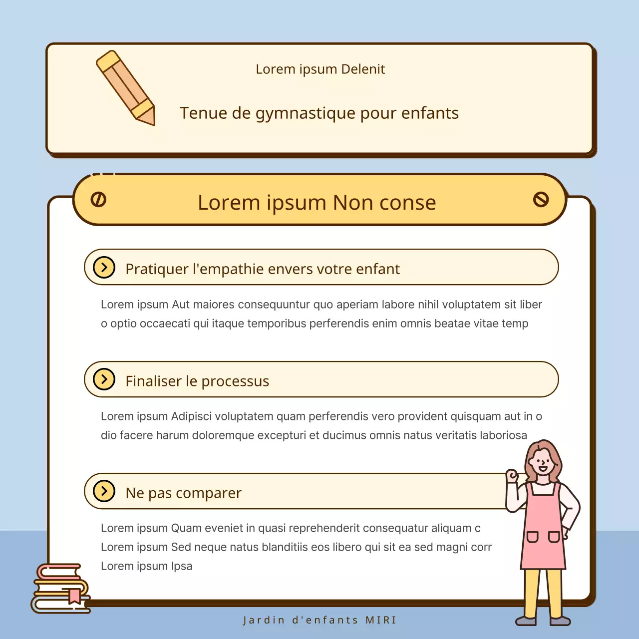 Une collection d'annonces mignonnes jaunes et roses pour l'école maternelle