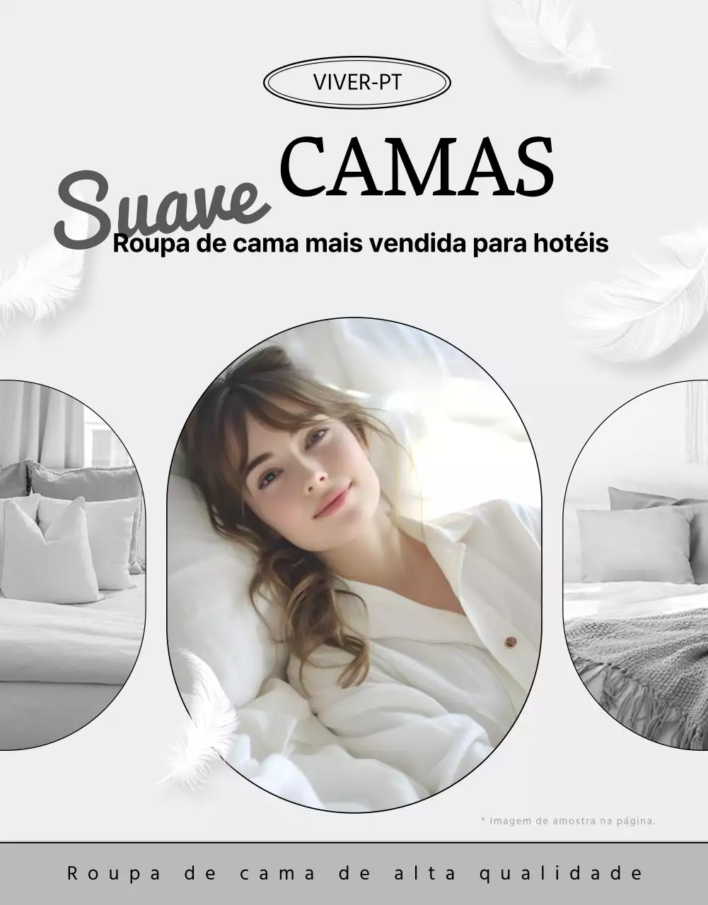 Promover a roupa de cama cinzenta e moderna