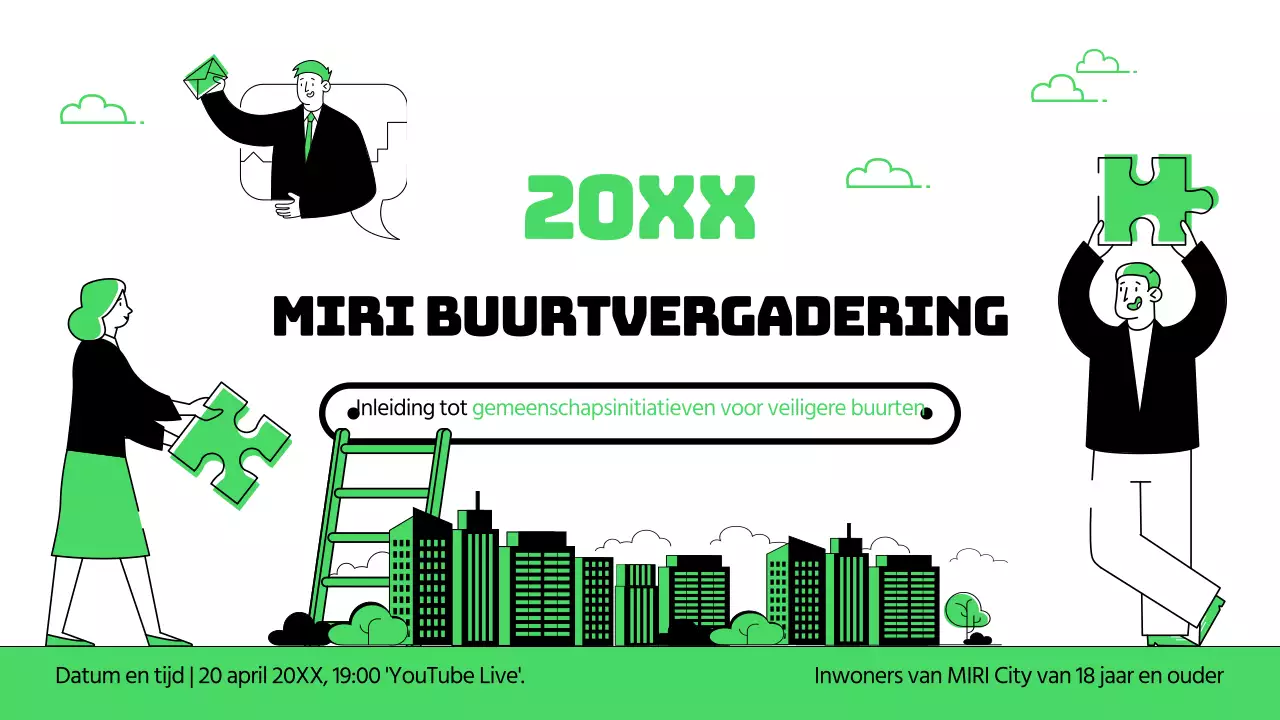 Een mooie groene en zwarte AGM aankondiging