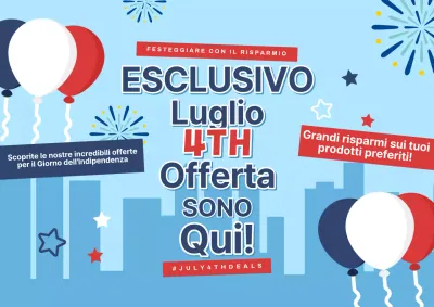 Azzurro e rosso Charme 4 luglio Vendita Evento Pubblicità
