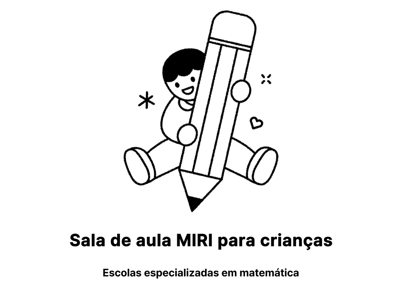 Desenho promocional para uma academia com uma criança a segurar um lápis