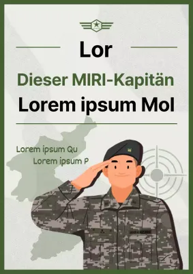 Eine einfache militärische Beförderungsanzeige in Schwarz und Grün