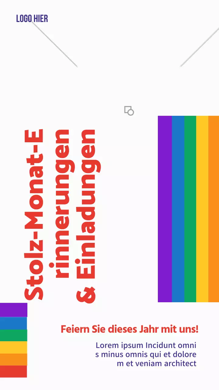 Eine einfache Regenbogeneinladung zur Feier des Pride Day