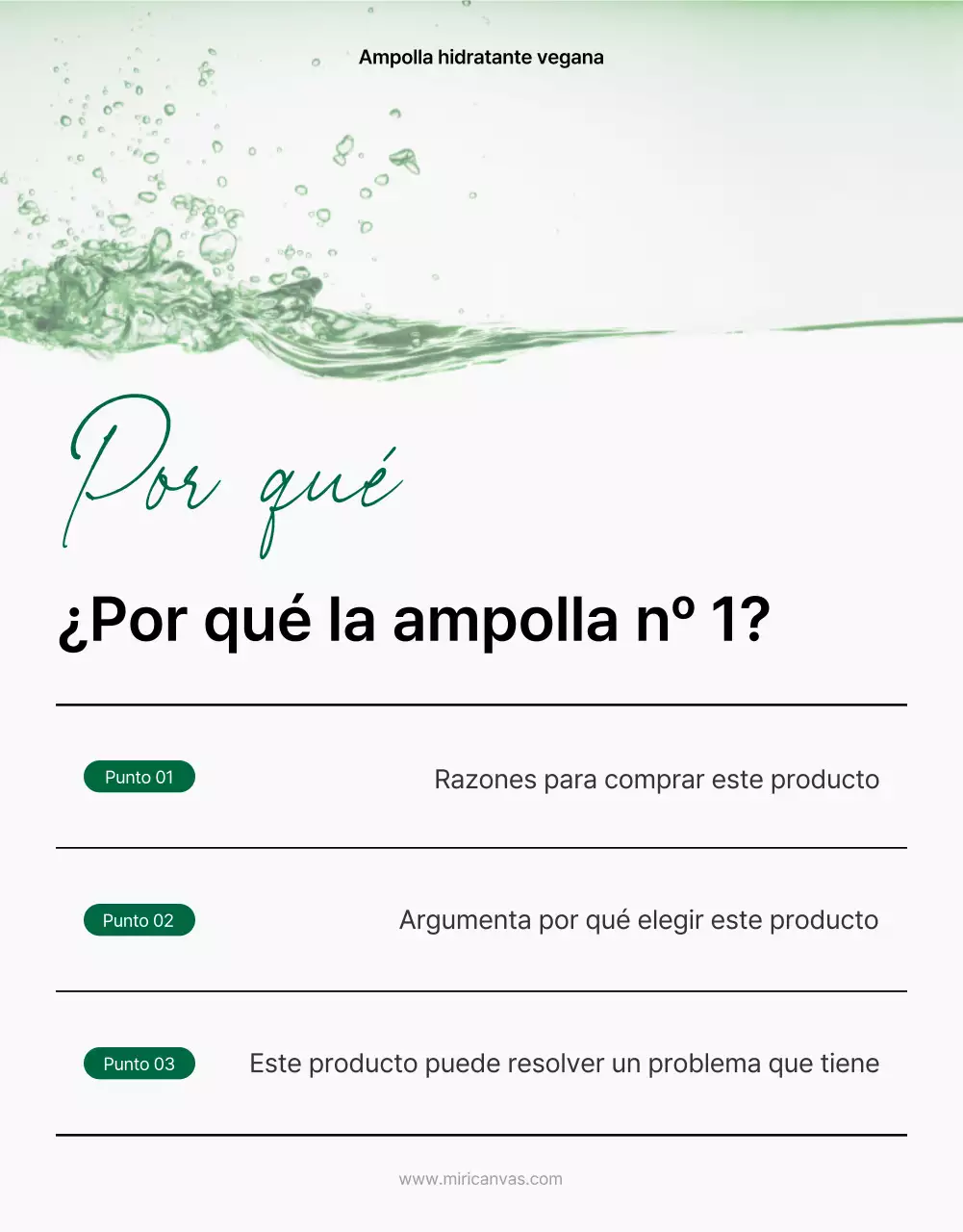 Promover una sencilla página de introducción en blanco y verde para cosméticos naturales