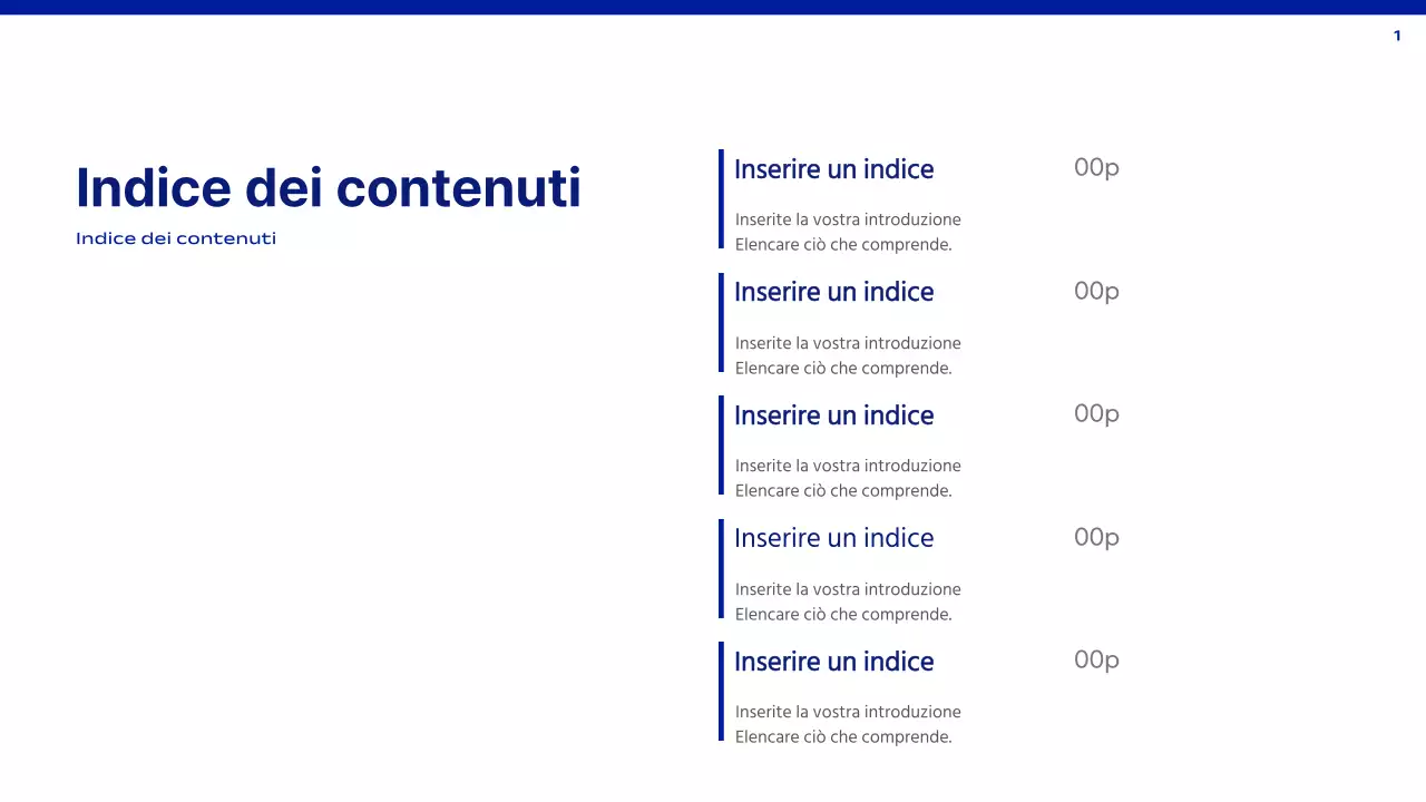 Una relazione semplice in blu e bianco