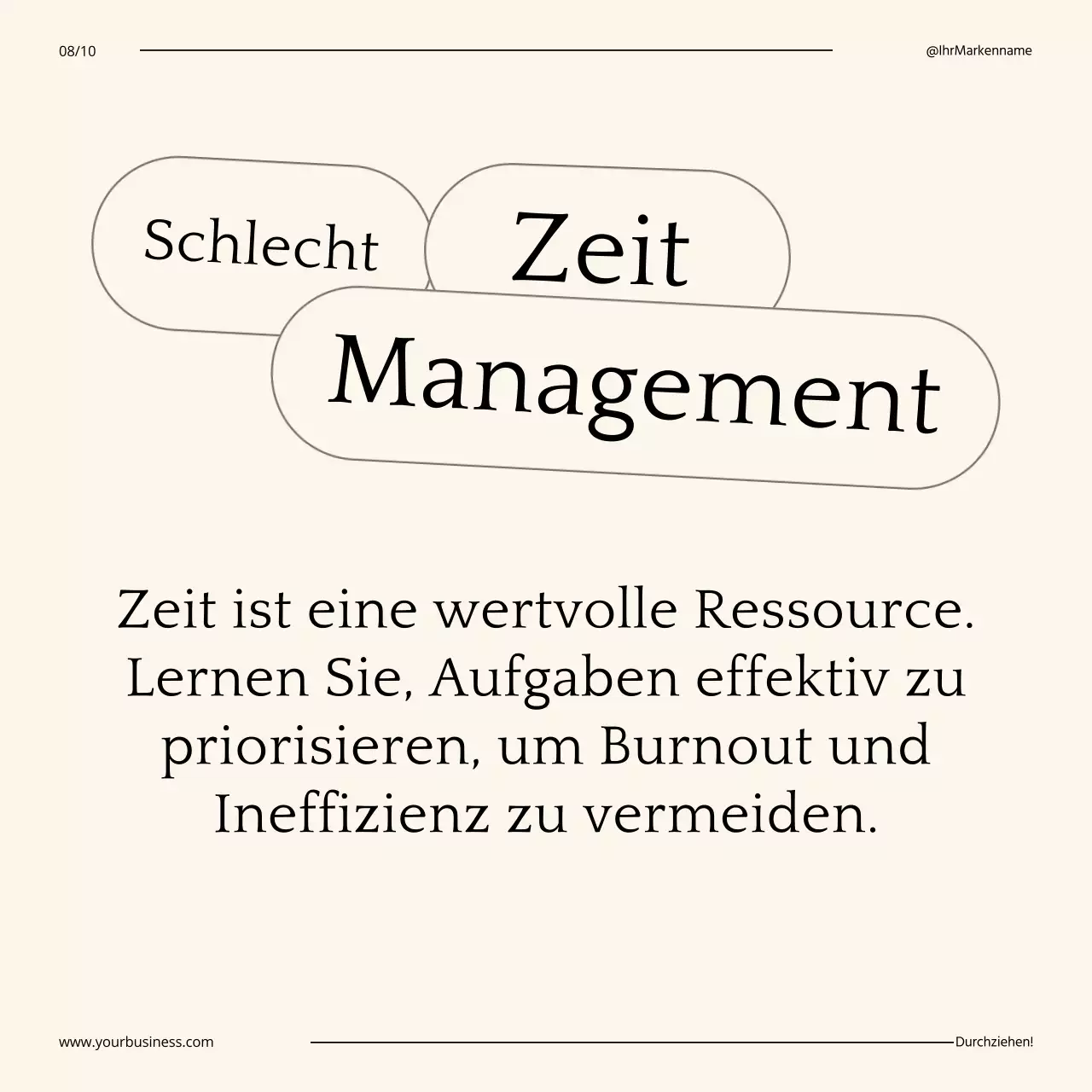 Beige und Schwarz Minimal Business Self-Growth Tips Guide