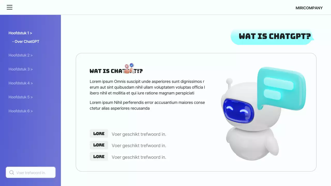 Een eenvoudige blauwe en lichtblauwe introductie tot ChatGPT