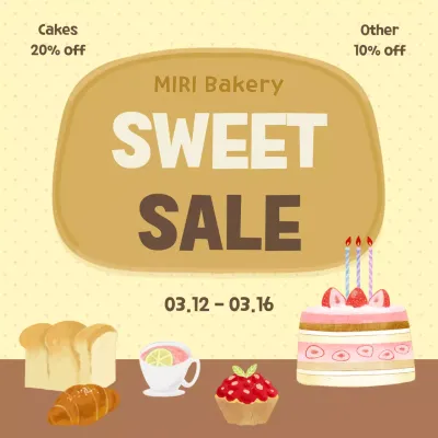 Beige Vintage Bakery Promotion Social Media Post