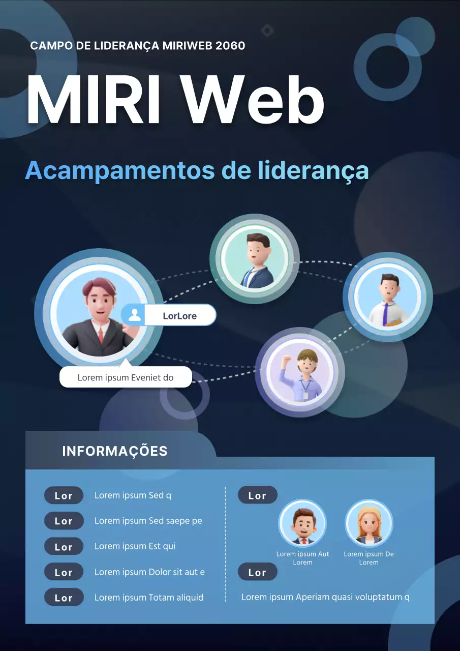 Promover um programa de liderança na moda em preto e azul