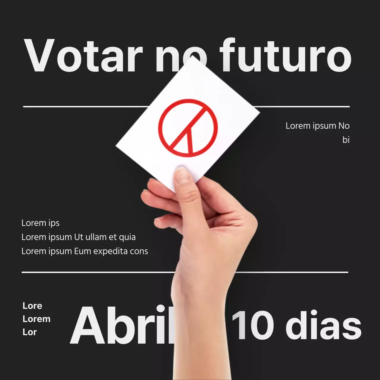 Promover uma mensagem negra e minimalista de apoio ao voto