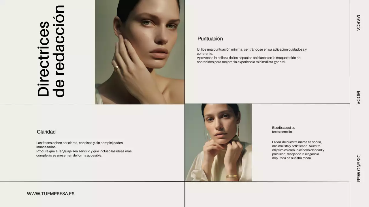 Estrategia de la guía de estilo de la marca moderna Ivory