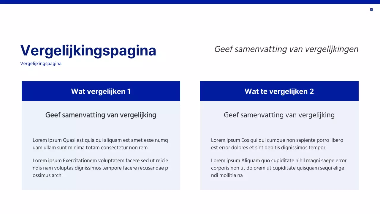 Een eenvoudig rapport in blauw en wit