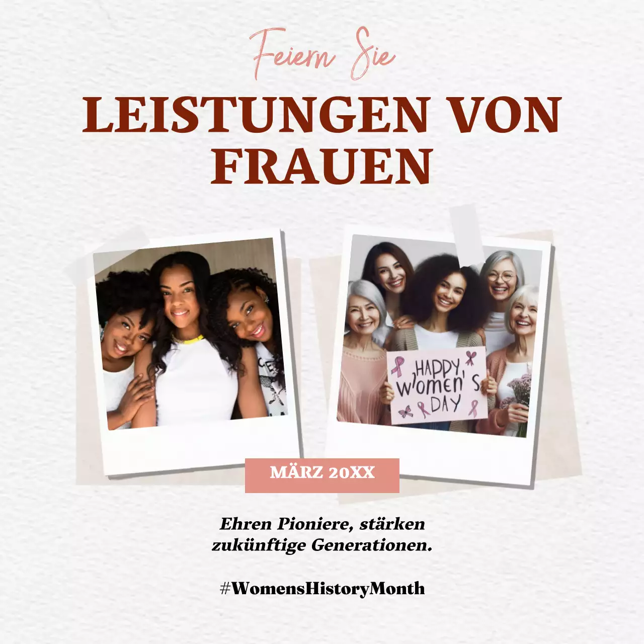 White Vintage Scrapbook Kampagne zum Monat der Frauengeschichte
