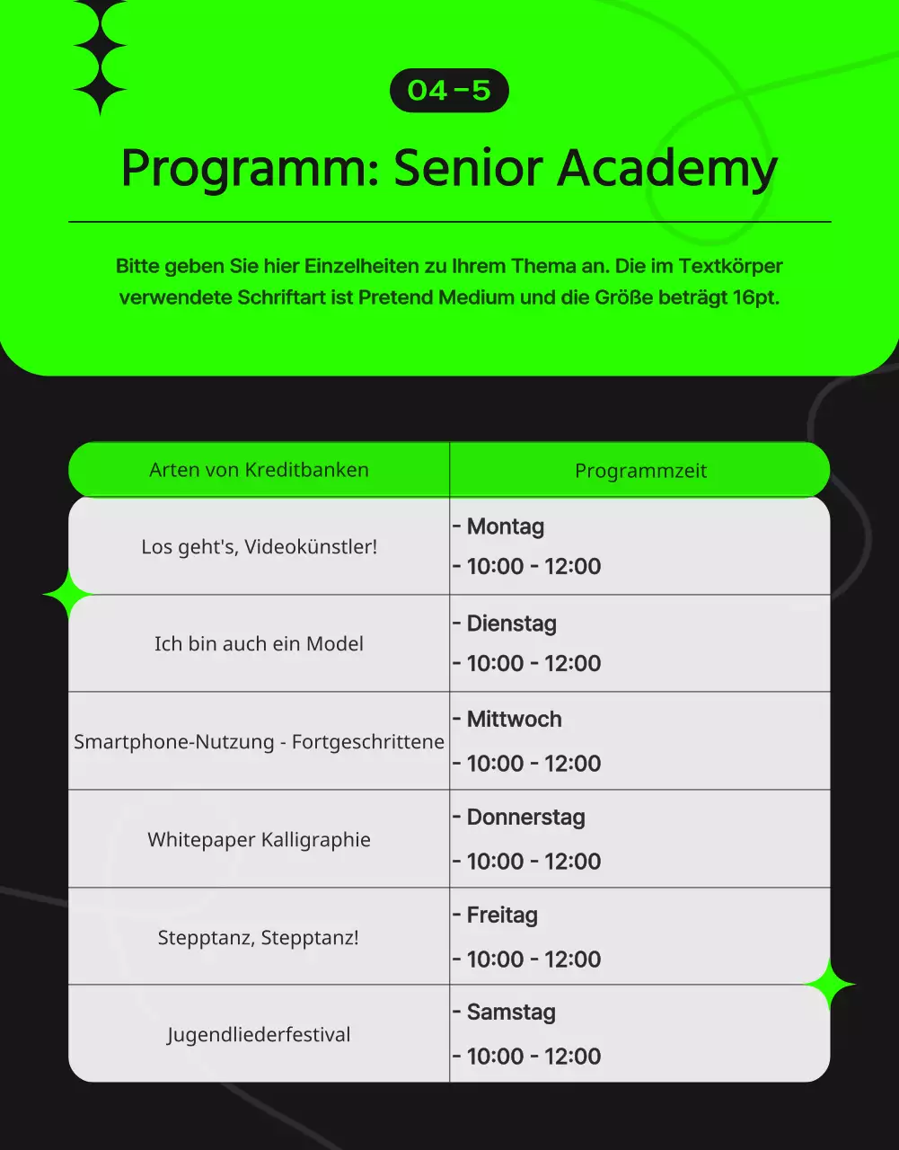 Förderung eines modernen Zentrums für lebenslanges Lernen in Kastanienbraun und Schwarz