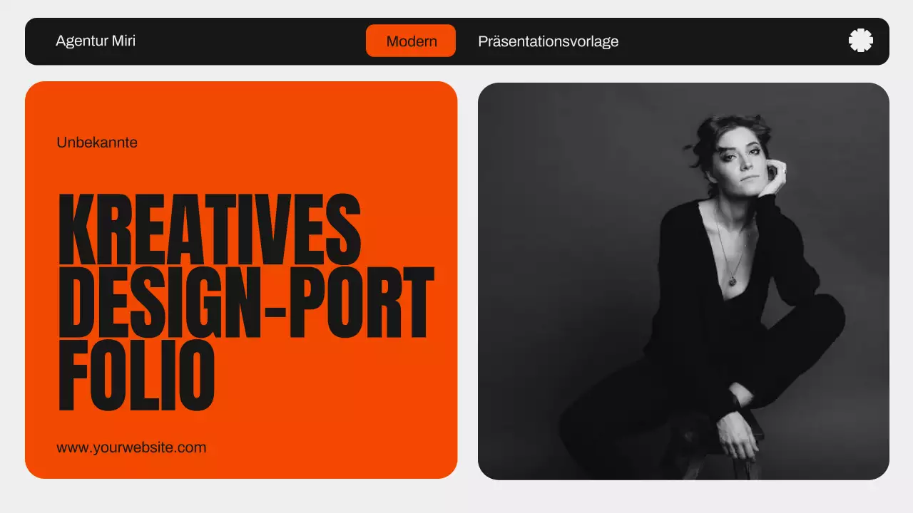 Orange und Schwarz Modernes Grafikdesign Kreatives Portfolio