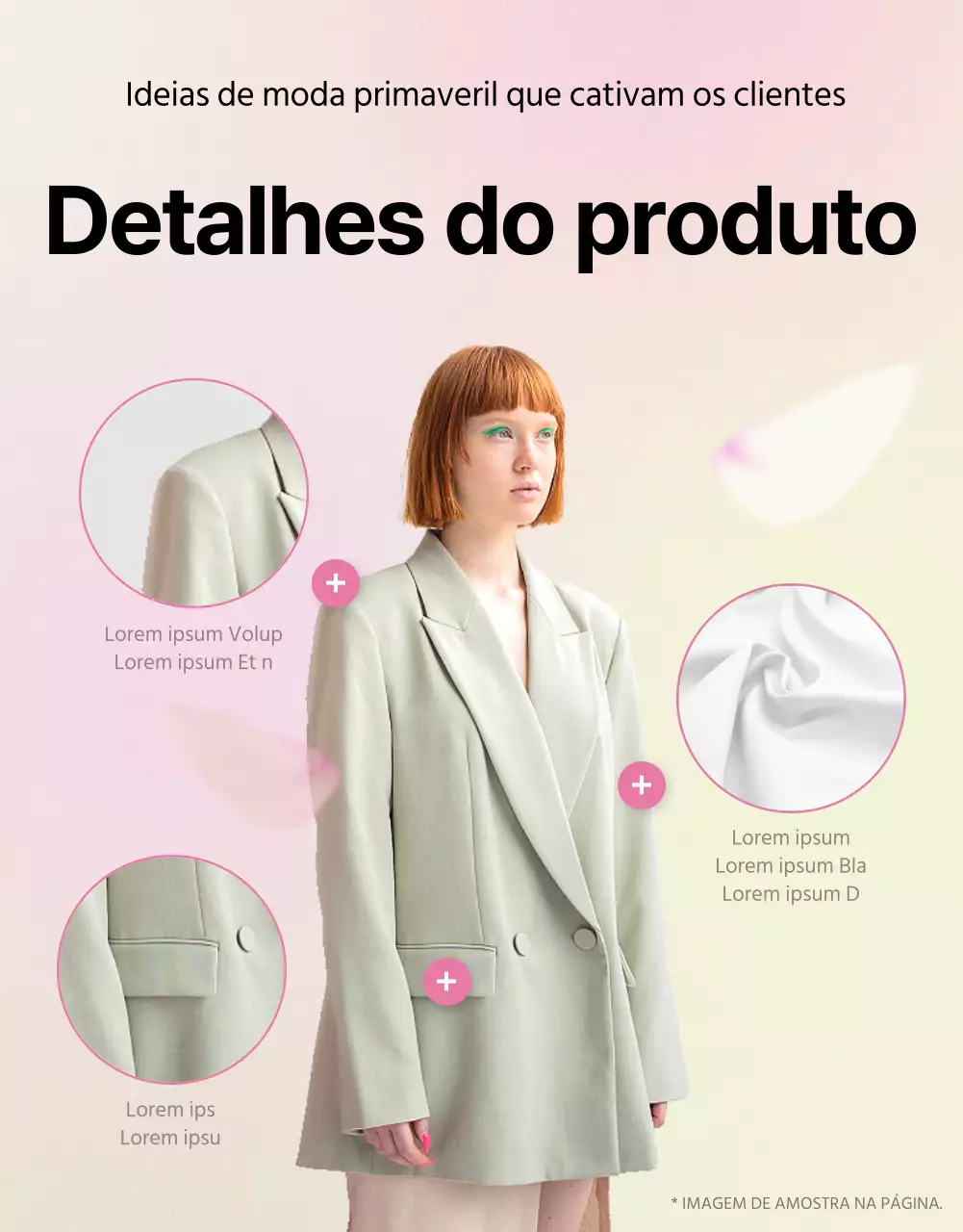 Moda Kitschy em amarelo e rosa Promover descrições detalhadas dos produtos