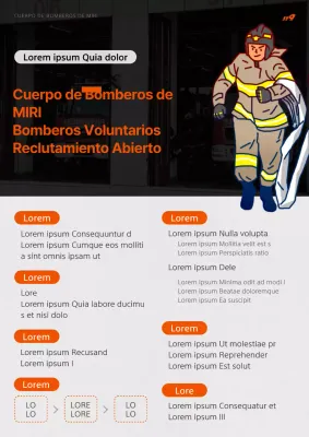Una simple campaña naranja y negra de reclutamiento de bomberos voluntarios