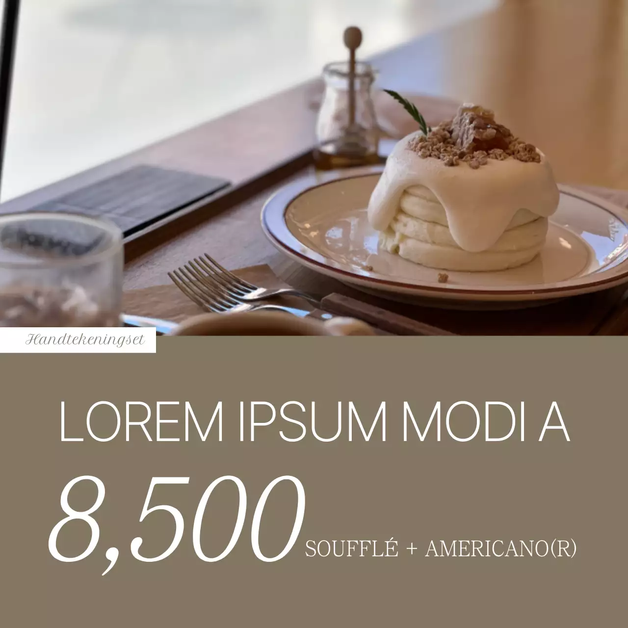 Eenvoudige café aankondigingen in bruin en beige Over de aankondigingen