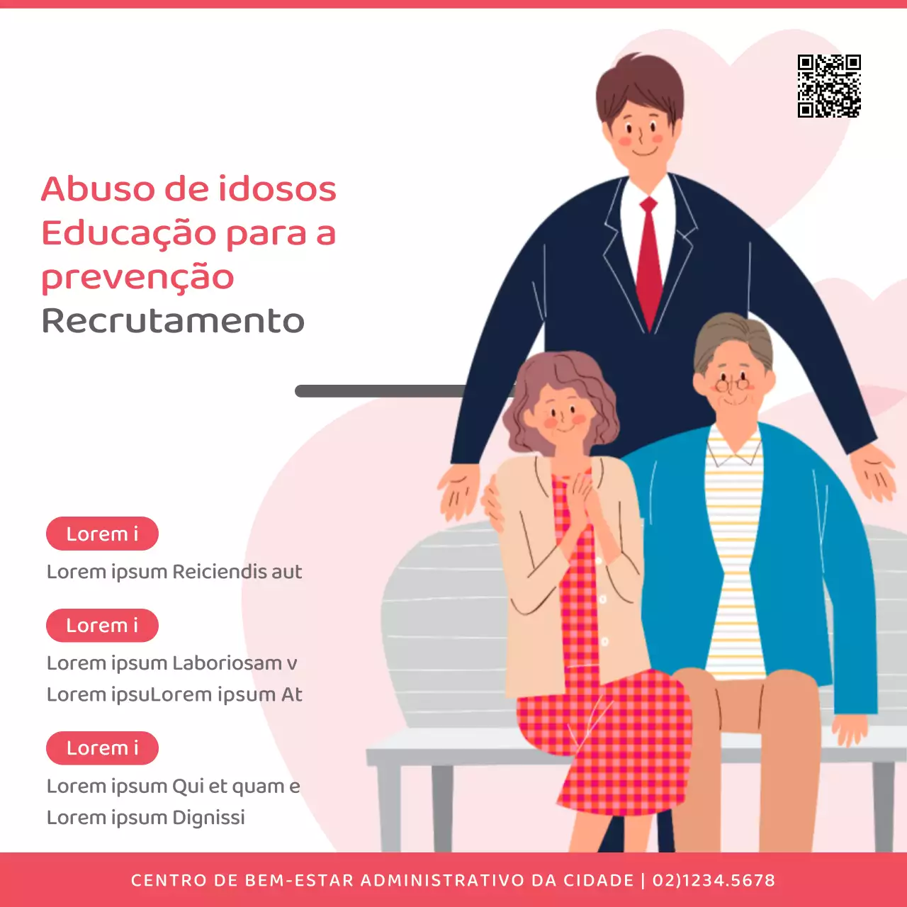 Promover uma educação simples, cor-de-rosa e cinzenta, sobre a prevenção da violência contra os idosos
