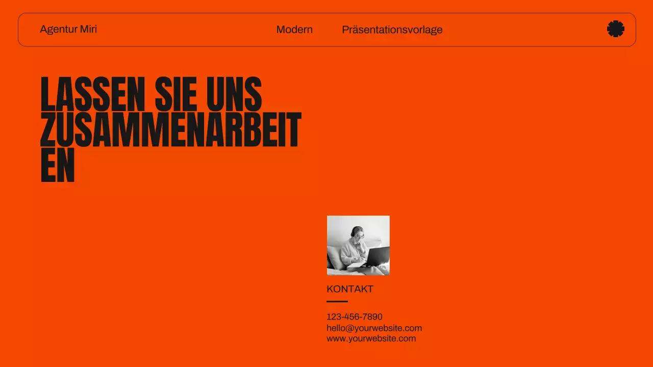 Orange und Schwarz Modernes Grafikdesign Kreatives Portfolio