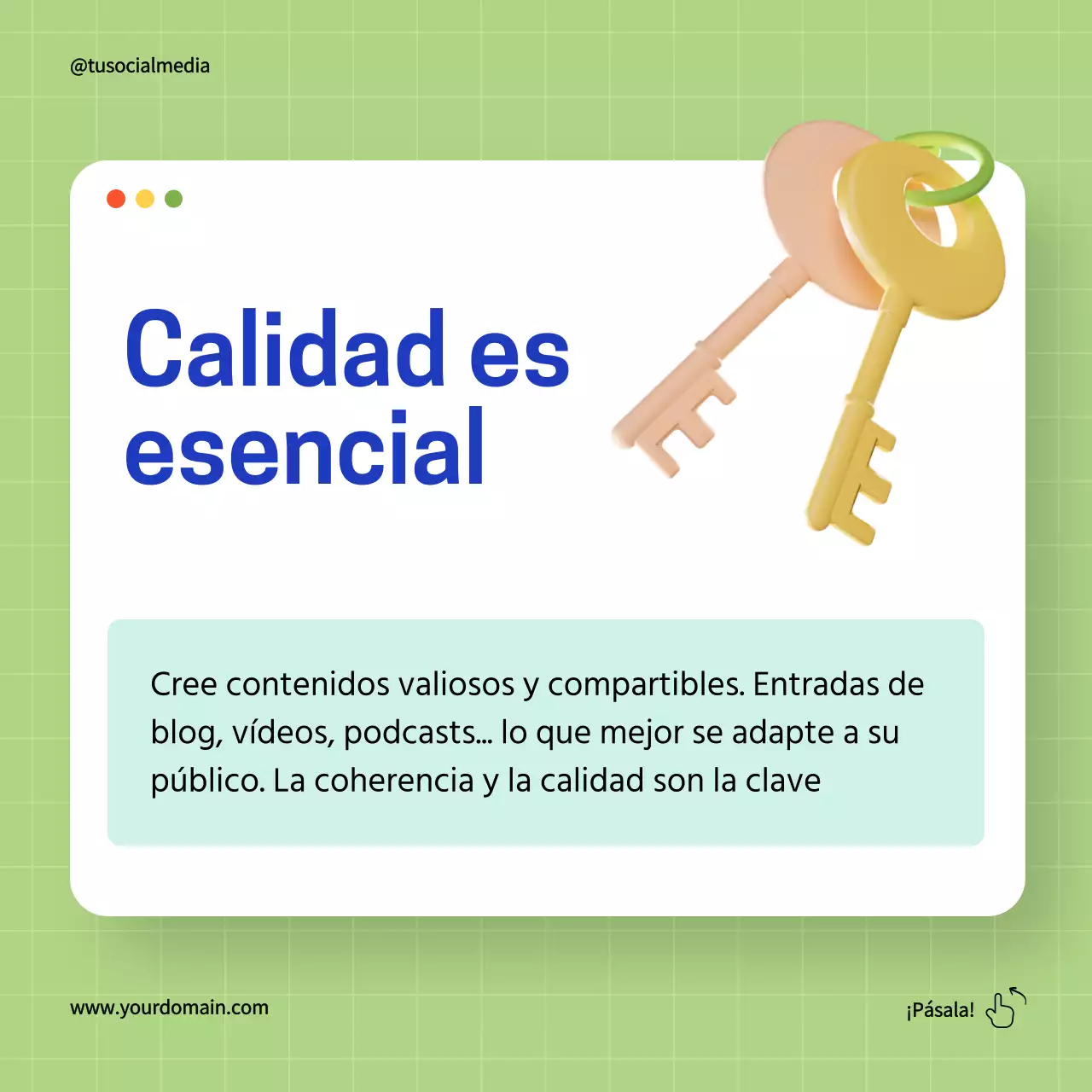 Verde y azul Consejos sencillos de marketing digital Guía Estrategia