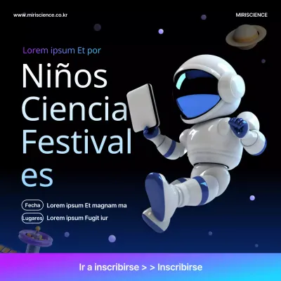 Promover un sencillo festival infantil de ciencia en negro y morado