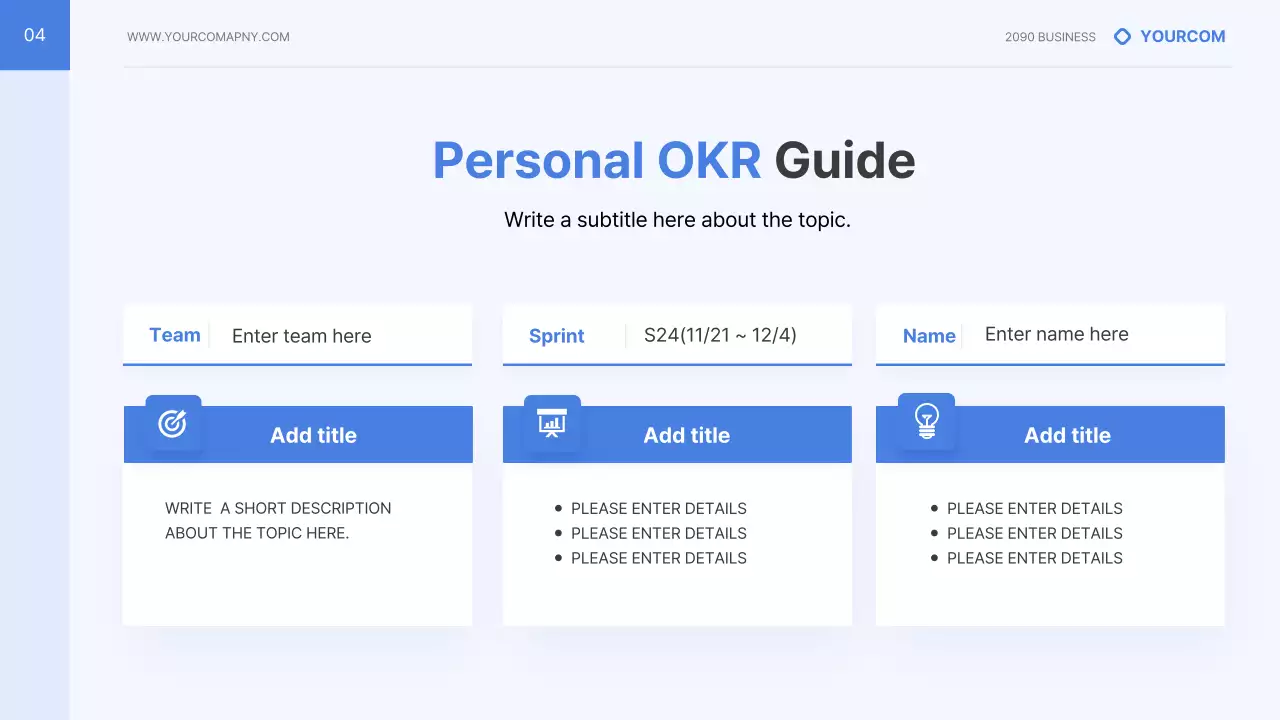 블루 모던 직원 가이드 프레젠테이션