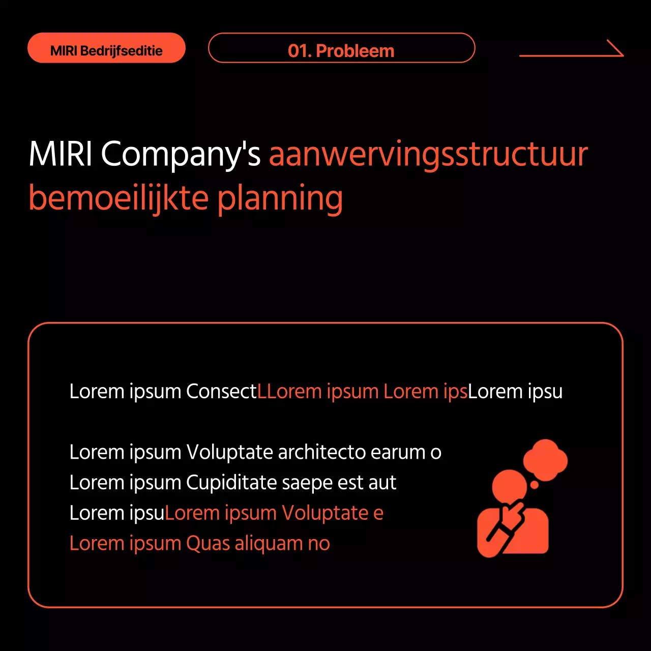 Succesverhalen van klanten in zwart en oranje promoten