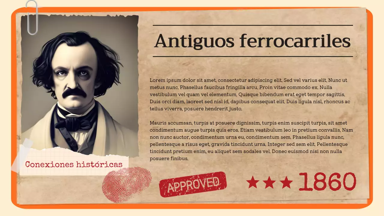 Carpeta retro beige y naranja