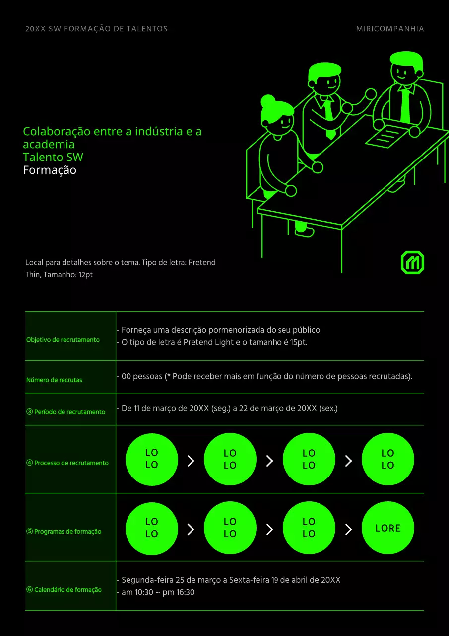Um simples discurso de recrutamento vermelho e preto para ligações de emprego