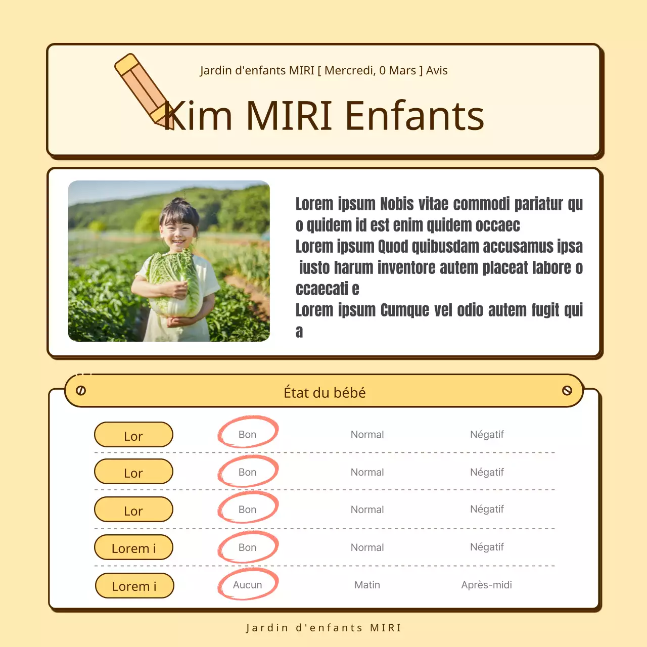 Une collection d'annonces mignonnes jaunes et roses pour l'école maternelle