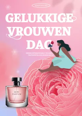 Een eenvoudige rozenparfumtentoonstelling in roze en mauve promoten