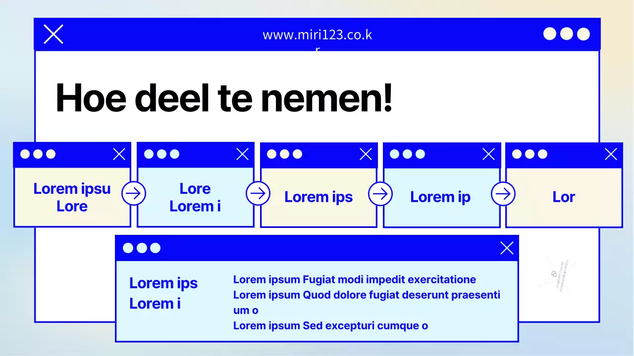Een eenvoudige, marineblauwe en gele wervingsbrief