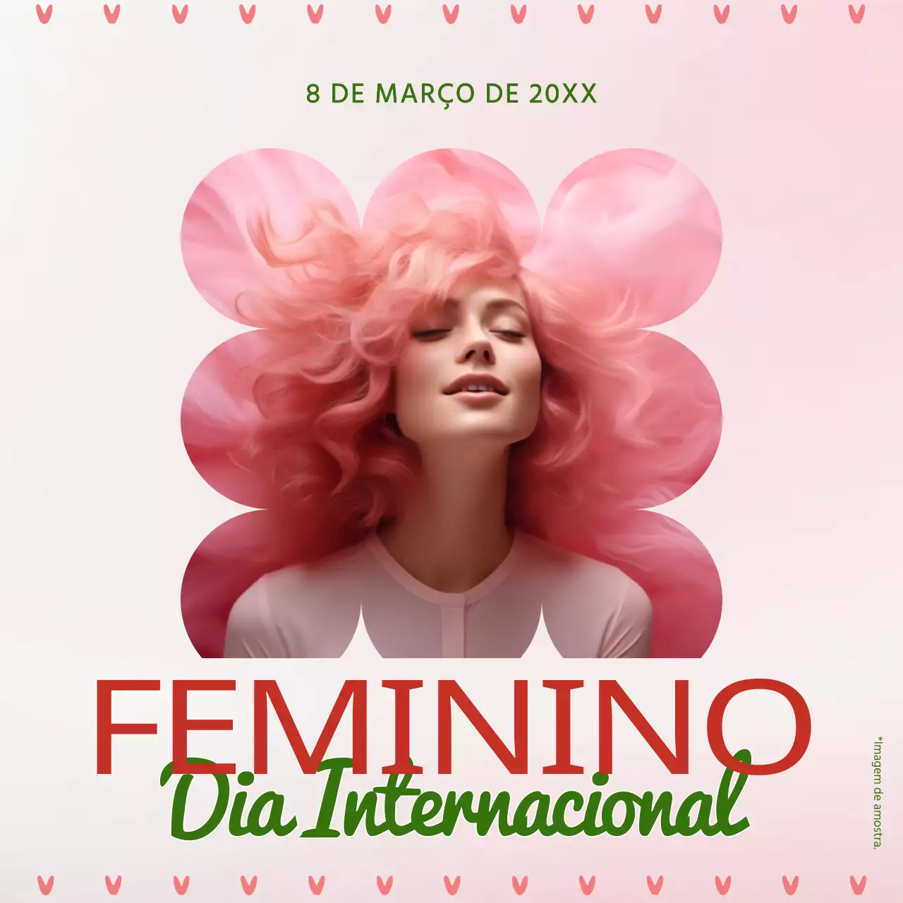 Campanha rosa e vermelha na moda para o Dia Internacional da Mulher