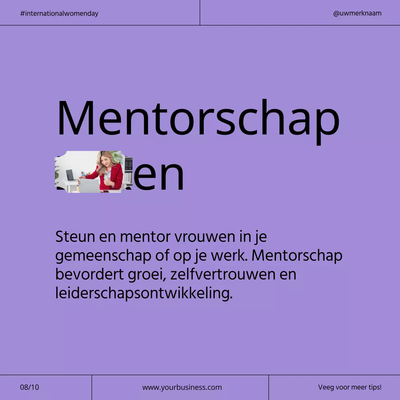 Paarse en neon moderne internationale vrouwendagcampagne