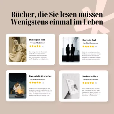 Brauner und weißer Buchklassiker Empfehlungsführer