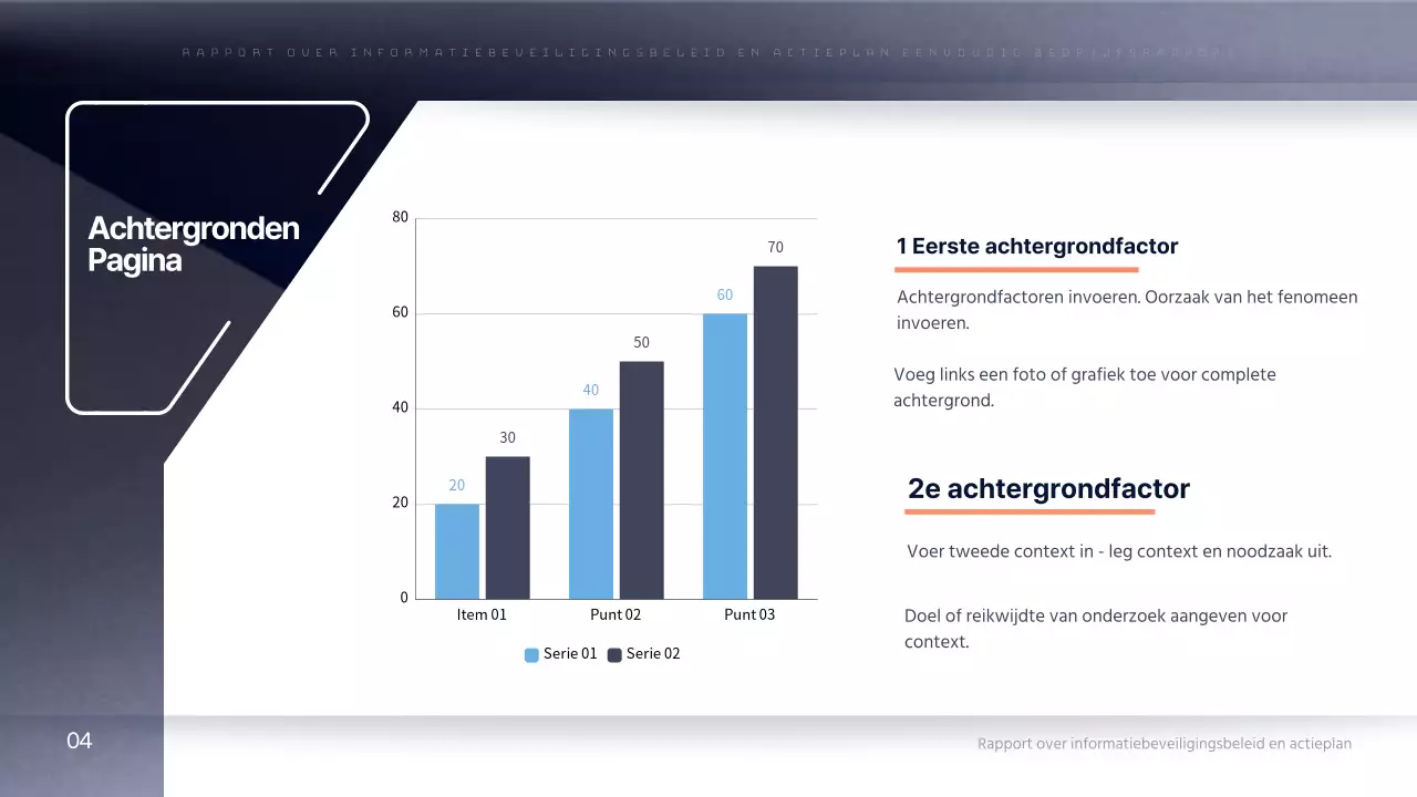 Een eenvoudig bedrijfsrapport in marineblauw