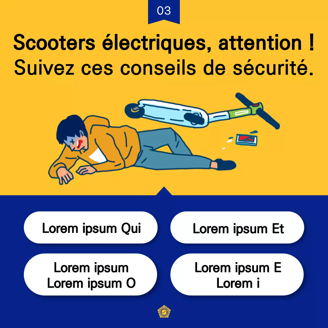 Promouvoir une lettre d'information policière tendance en jaune et bleu marine