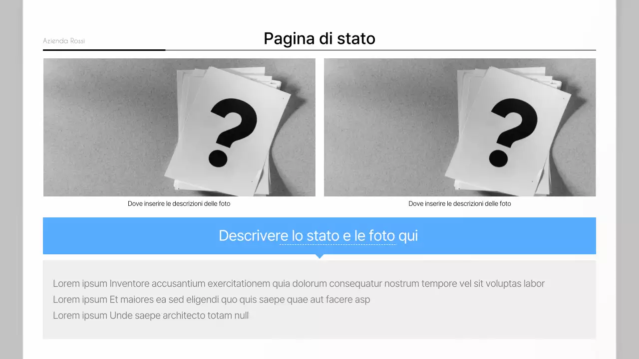 Una semplice relazione aziendale in blu e grigio