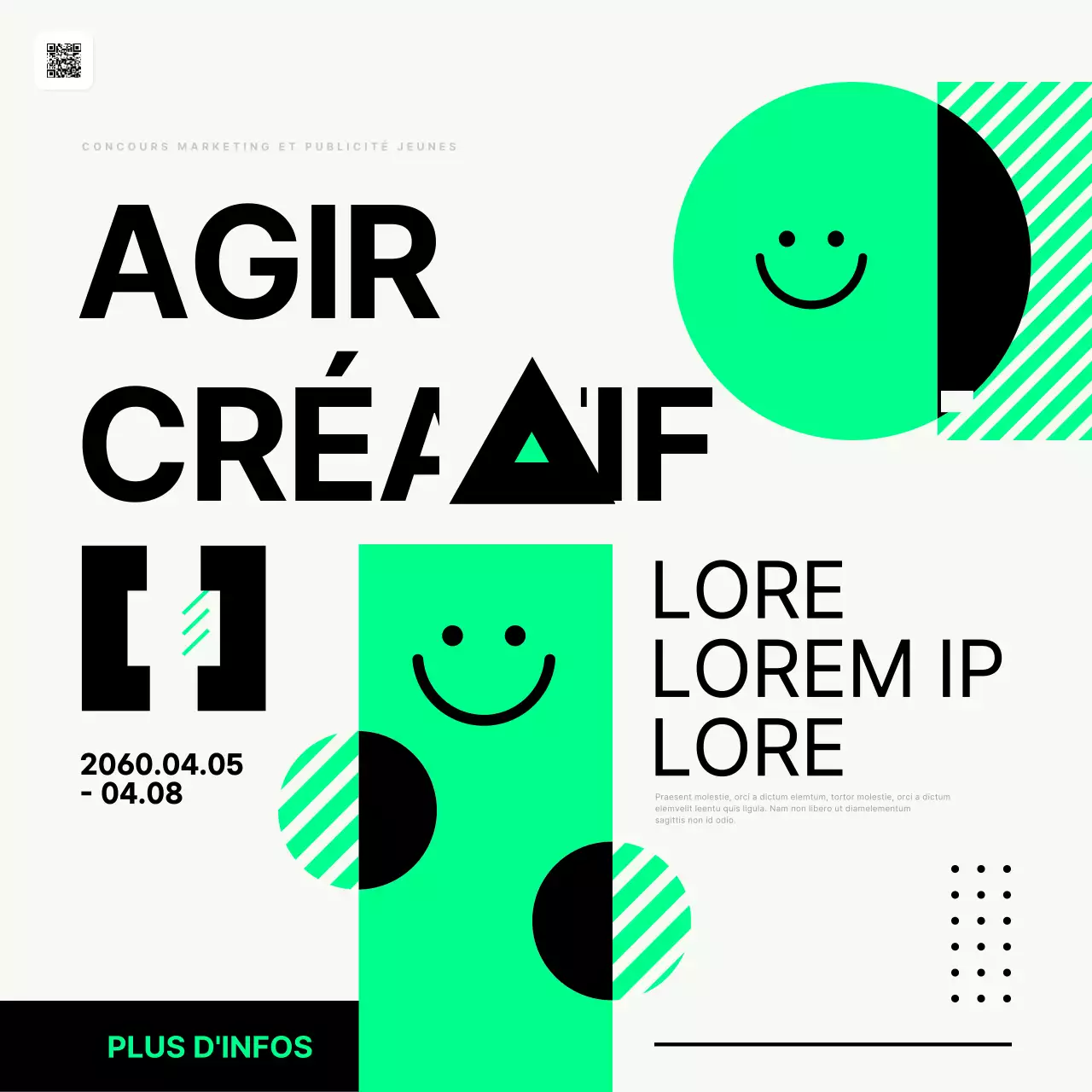 Promouvoir des concours publicitaires de marketing pour la jeunesse en fluorescence et en noir