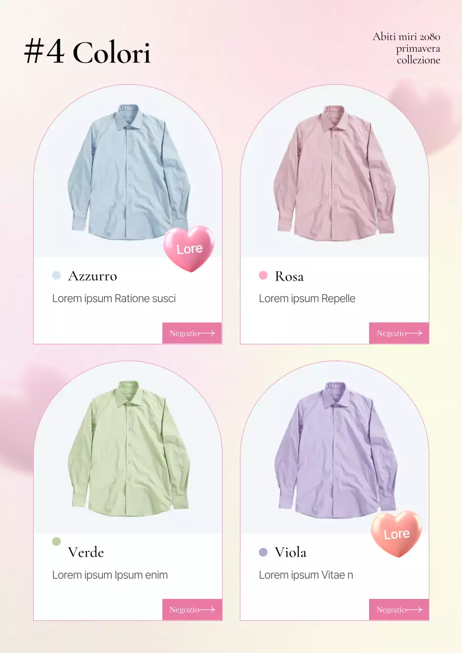 Promuovere la moda primaverile in rosa Descrizione del prodotto